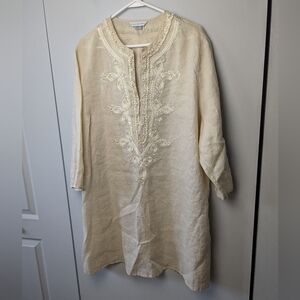 BIANCA NYGARD Plus Size Tunic Women Blouse Size 24W 100% Linen Boho